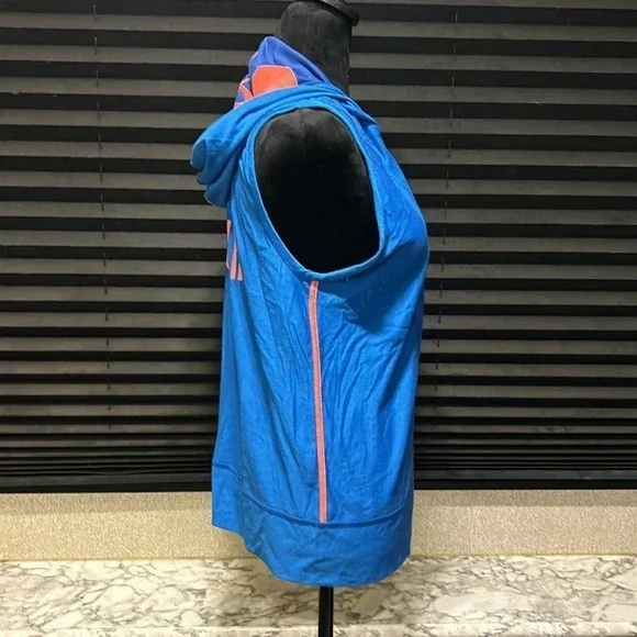 Under Armour Girls Youth Blue & Orange Hooded Zip Front Reversible‎ Vest YXL - Picture 5 of 12